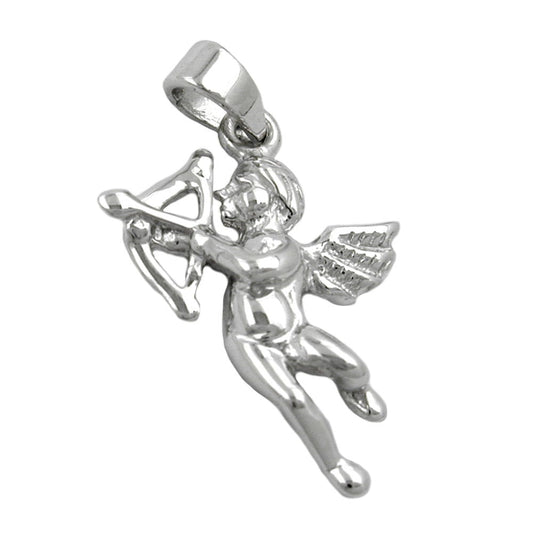 Pendant 20x14mm angel rhodium-plated silver 925