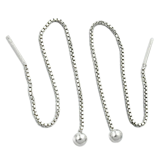 Pull-through earring 110x4mm Venetian chain with ball silver 925