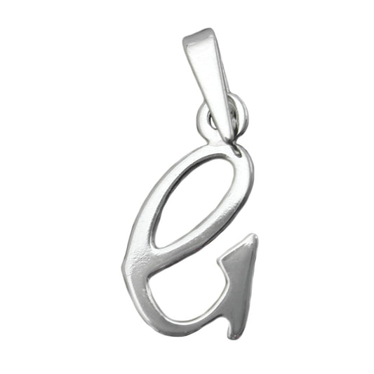 Pendant 13x8mm letter G shiny silver 925