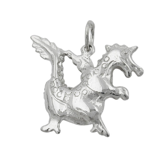 Pendant 20x17mm dragon shiny silver 925