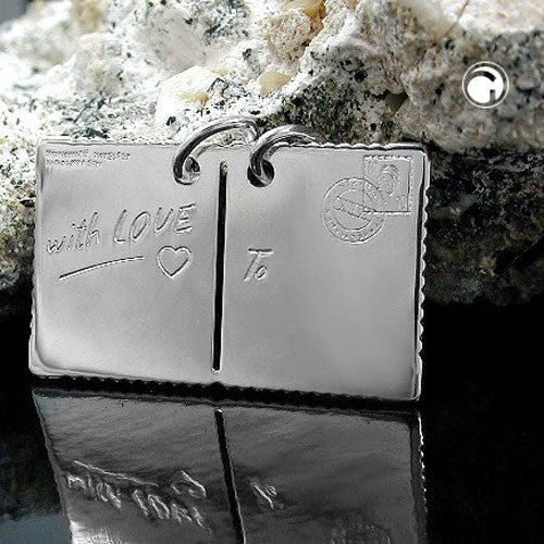 Pendant 27x16mm double pendant postcard silver 925