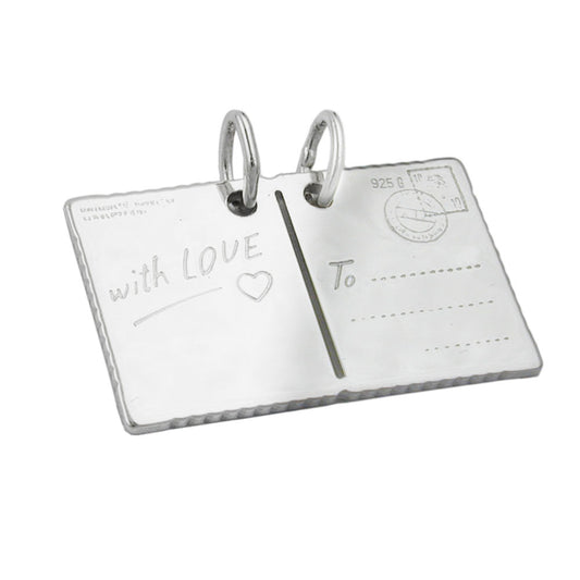 Pendant 27x16mm double pendant postcard silver 925