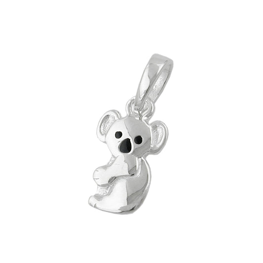 Koala bear pendant 13x7mm black lacquered silver 925