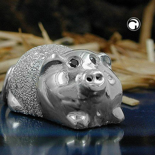 Pendant 22x11mm piggy silver 925
