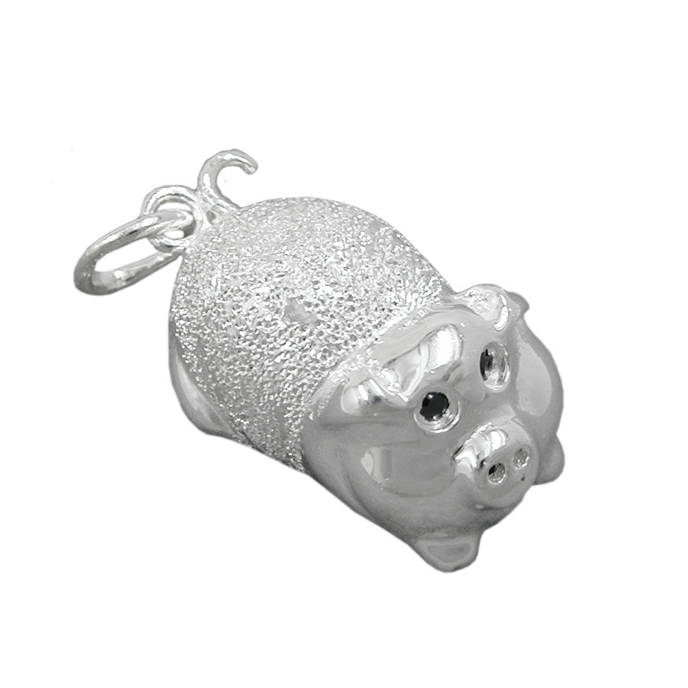Pendant 22x11mm piggy silver 925