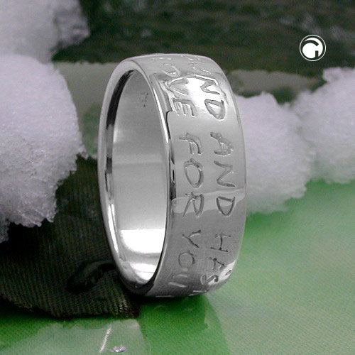 Ring 8mm mit Prägung LOVE HAS NO END Silber 925