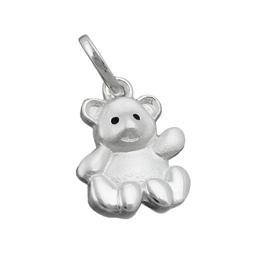 Pendant 14x10mm bear matt-glossy silver 925