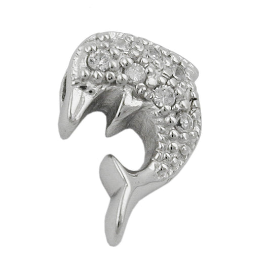 Pendant 14.5x10mm dolphin zirconia silver 925