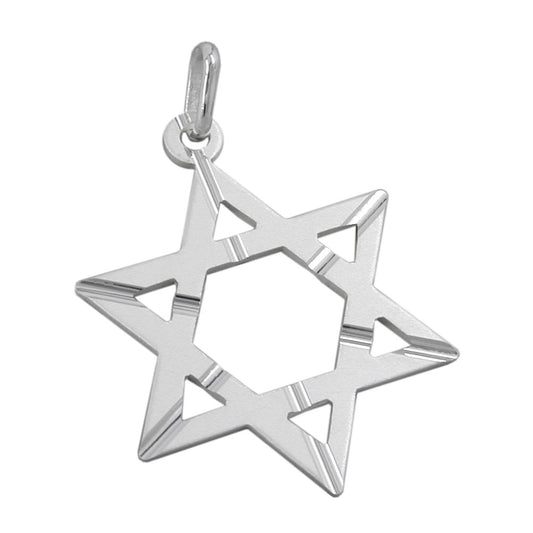Pendant, matte Star of David, 925 silver