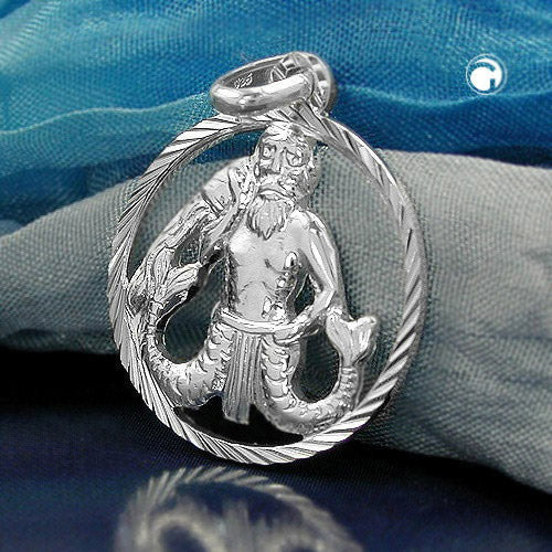 Pendant 15mm Zodiac Sign Aquarius Silver 925