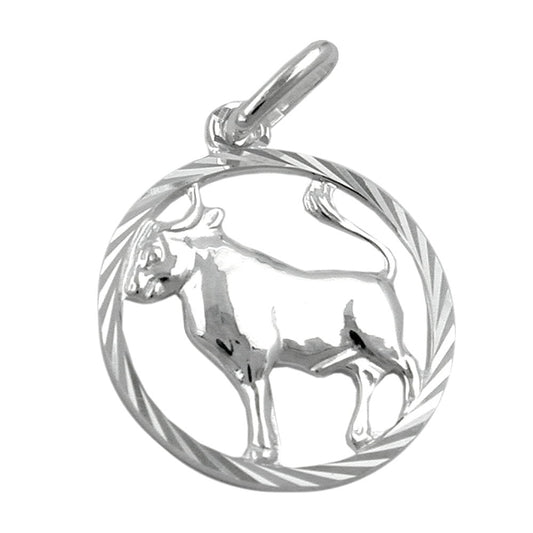 Pendant 15mm Zodiac Sign Taurus Silver 925
