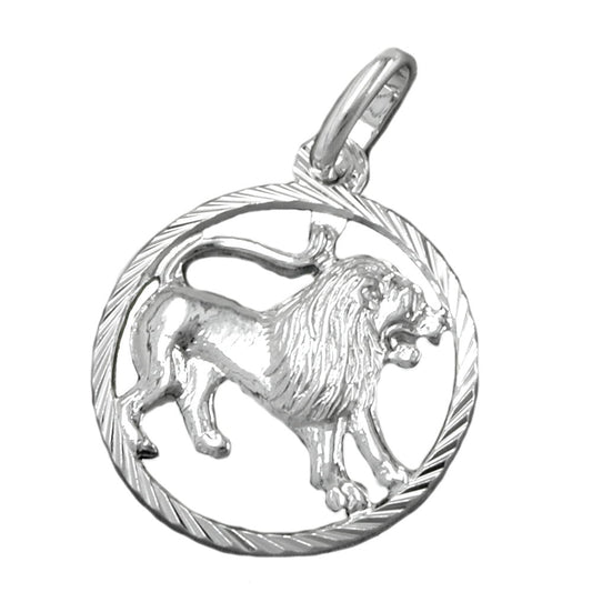 Pendant 15mm Zodiac Sign Leo Silver 925