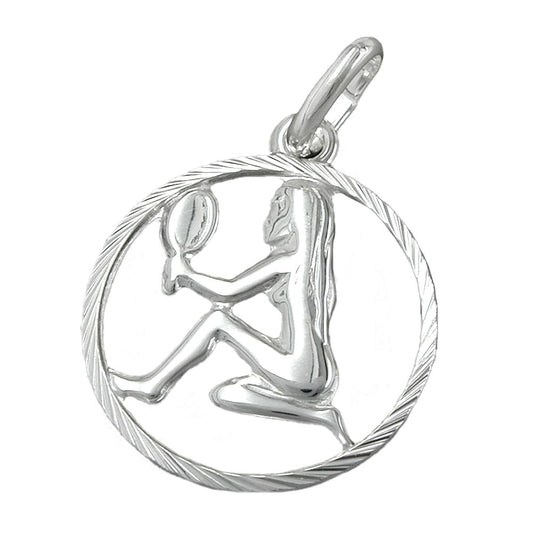 Pendant 15mm Zodiac Sign Virgo Silver 925