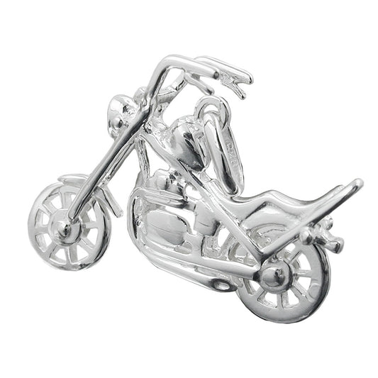 Pendant 25x18mm Chopper Motorcycle Silver 925