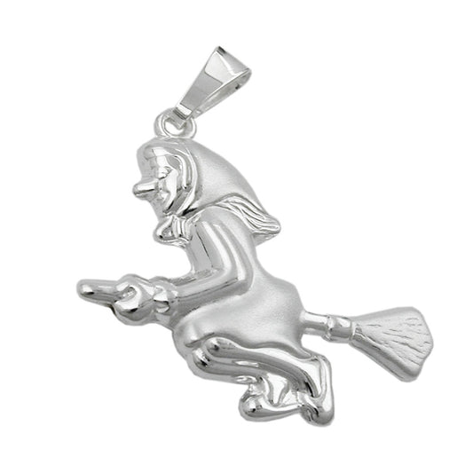 Pendant 22x22mm witch matt-glossy silver 925