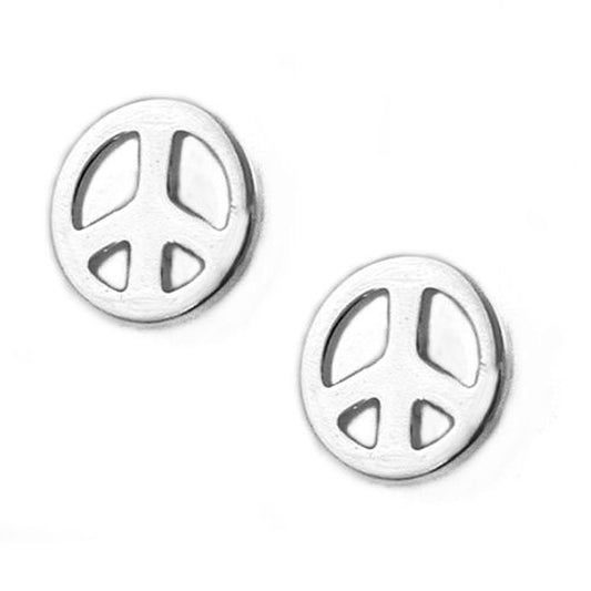 Ear studs earring 4.5mm peace/peace symbol silver 925