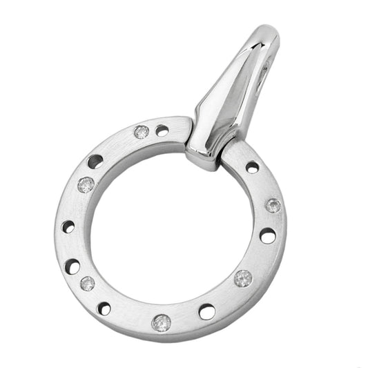 Pendant 42x27mm zirconias rhodium-plated silver 925