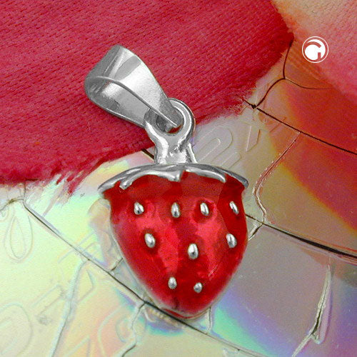 Pendant 14x9mm like a strawberry silver 925
