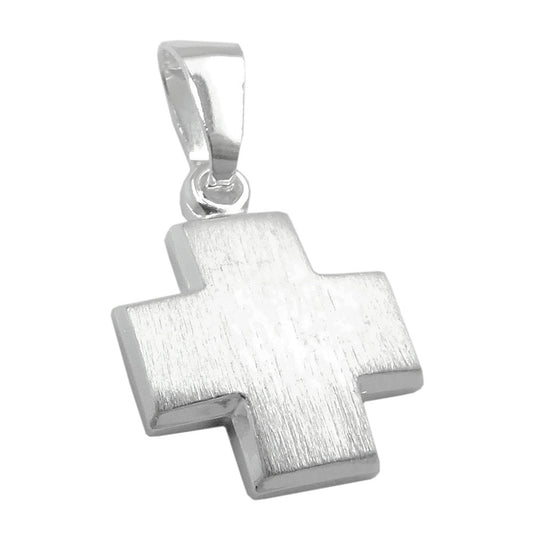 Pendant 11x11mm cross matt silver 925