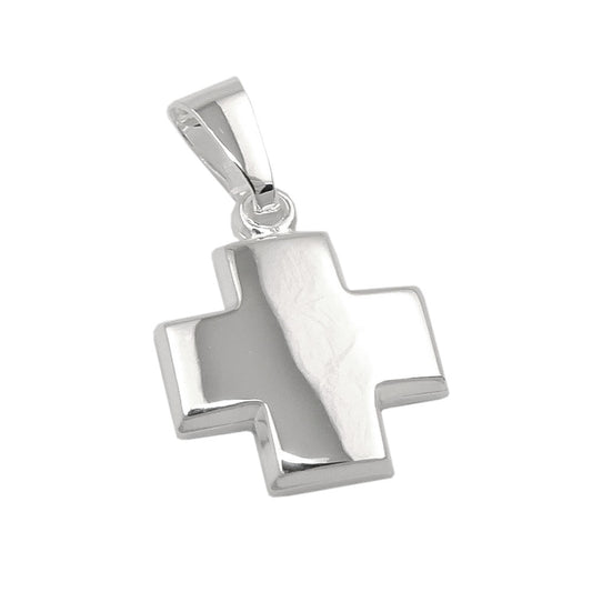 Pendant 11x11mm cross shiny silver 925