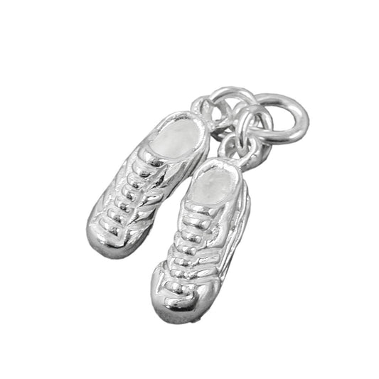 Pendant 14x4mm 1 pair of football boots silver 925