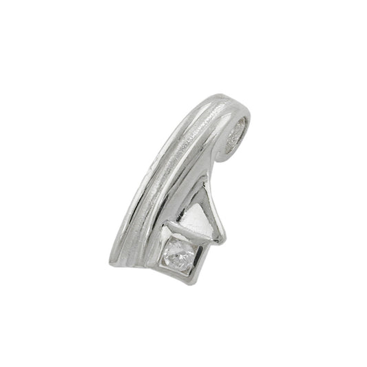 Pendant 16x7mm zirconia shiny silver 925