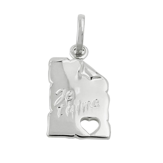 Pendant 22x12mm Je t-aime Silver 925