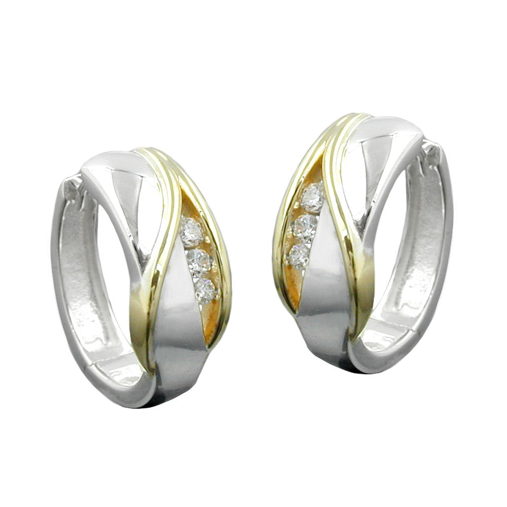 Creole bicolor zirconias silver 925