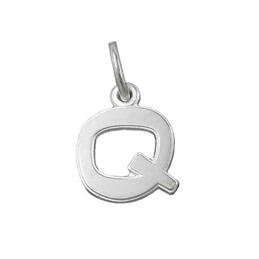 Pendant 12x10mm letter Q with edge silver 925