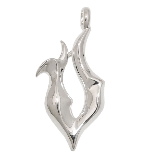 Pendant 40x20mm solid shiny silver 925