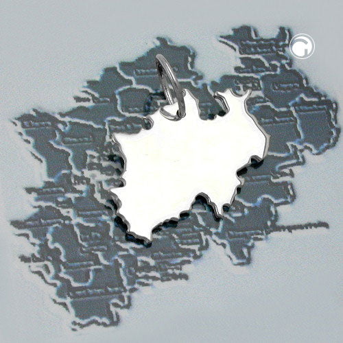 Pendant 15x21mm BRD-federal state of North Rhine-Westphalia shiny silver 925