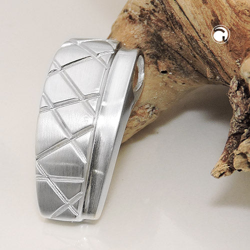 Pendant 22x10mm matt-glossy silver 925