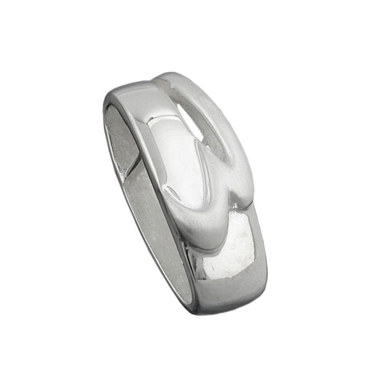 Pendant 23x9x8mm loop shiny matt silver 925