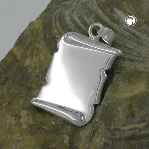 Pendant document roll 22x15mm shiny silver 925