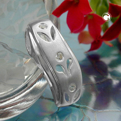 Pendant 19x8mm openwork 3xZirkonias Silver 925