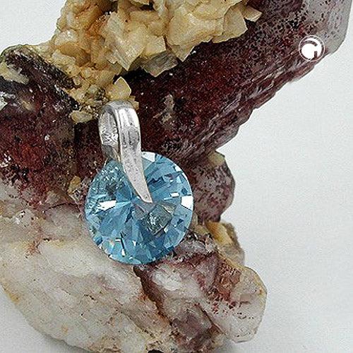 Pendant 13x9mm synthetic aquamarine silver 925