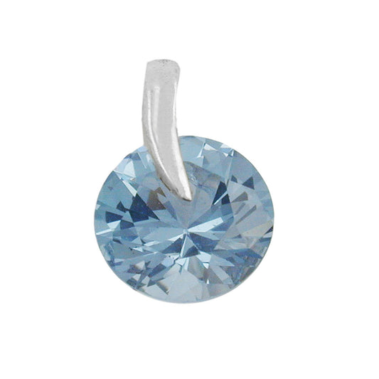 Pendant 13x9mm synthetic aquamarine silver 925