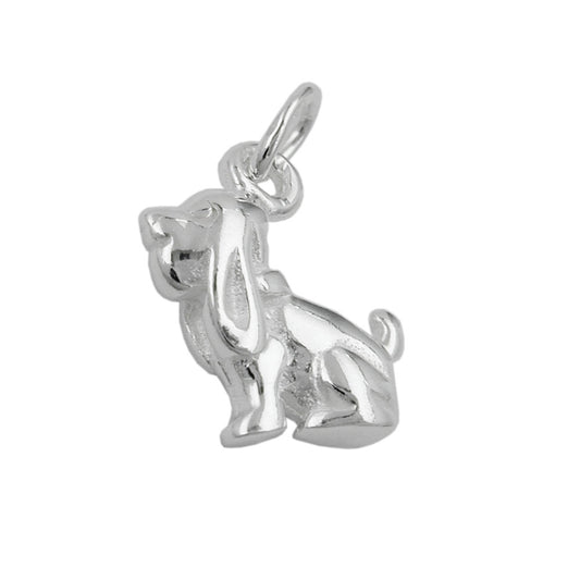 Pendant 13x10mm dog with floppy ears silver 925