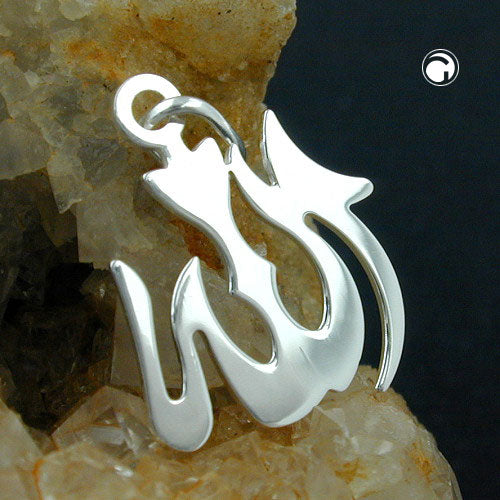 Pendant 18x15mm Allah shiny silver 925