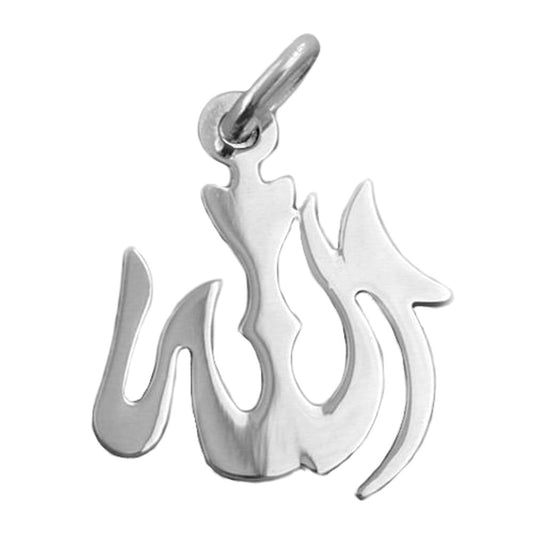 Pendant 18x15mm Allah shiny silver 925