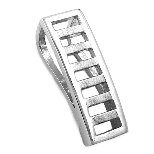 Pendant 23x8mm square matt-shiny rhodium-plated silver 925