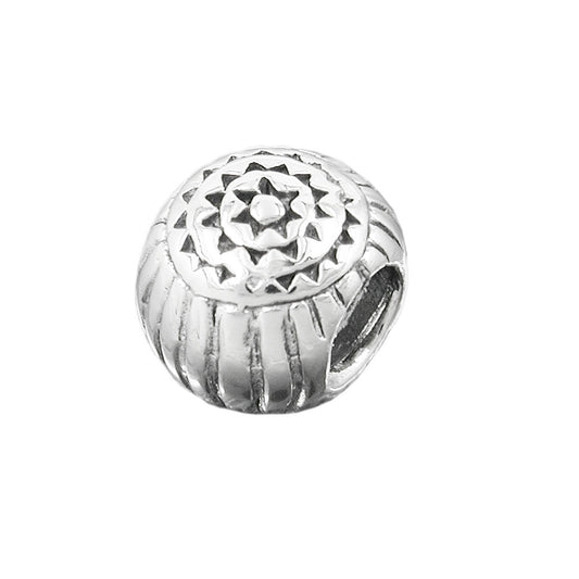 Pendant 10x8mm pearl bead antique blackened rhodium-plated silver 925