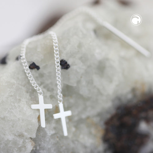 52x5mm curb chain with cross silver 925