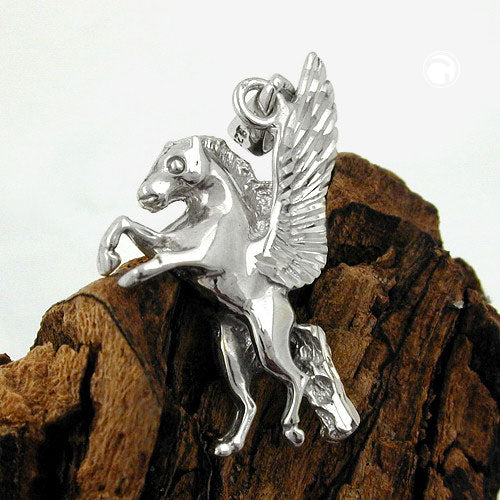 Pendant 22x18mm mythical creature horse with wings silver 925