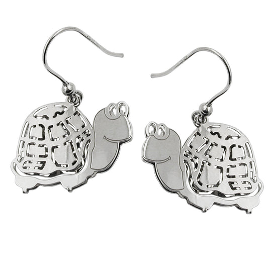 Ear hooks 38x21mm turtle silver 925