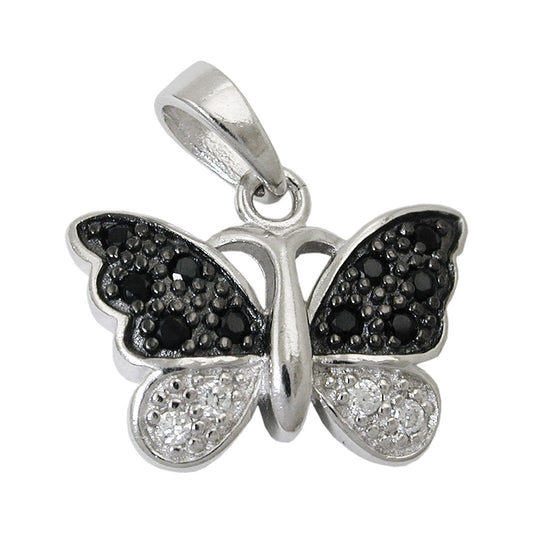 Pendant 11x15mm butterfly, silver 925