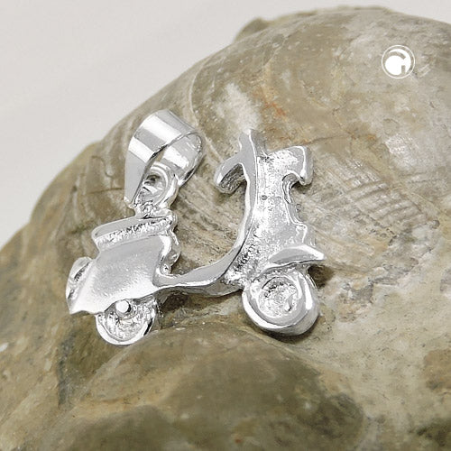 Pendant 12x16mm small scooter silver 925