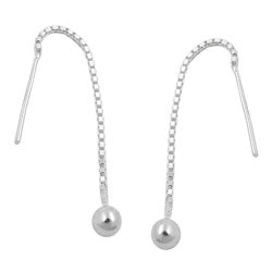 Pull-through earring earrings 48mm anchor chain with ball silver 925