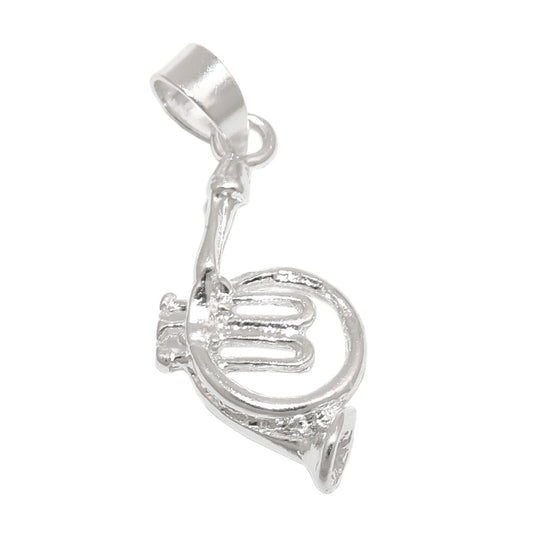 Pendant 18x9mm musical instrument horn silver 925