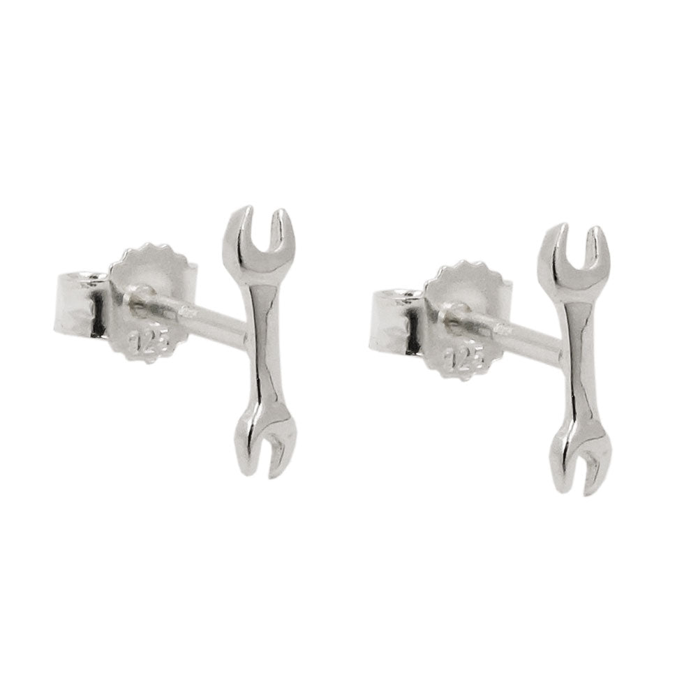 Ohrstecker Ohrring 8,6x2,5mm Schraubenschlüssel Silber 925